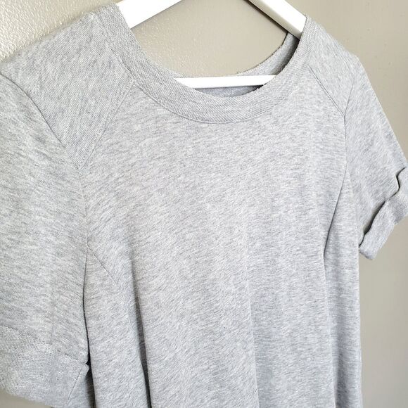 Caslon Dress Women's Size Small Gray Sweatshirt Cuffed Short Sleeves Pockets - Picture 3 of 9